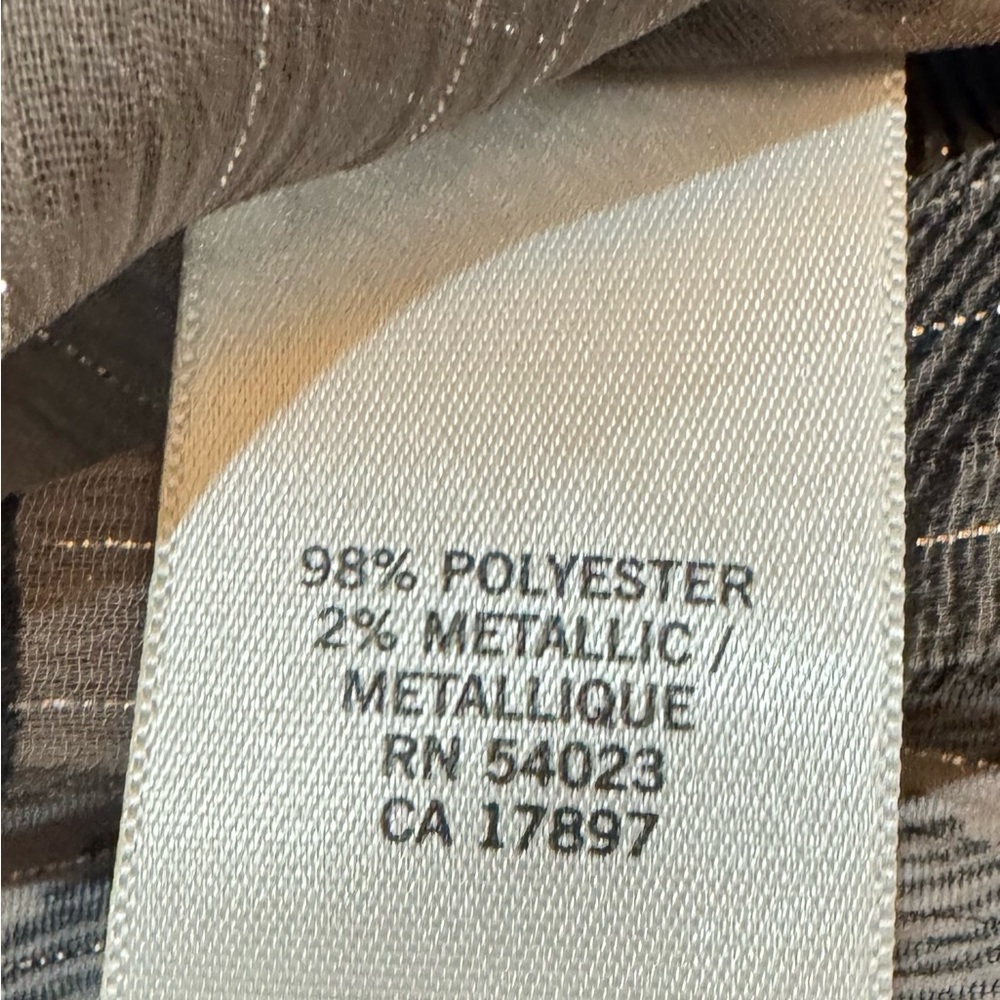 Banana Republic Sheer Leaf Print Metallic Sleeveless Blouse Tan Brown XS - Picture 5 of 5